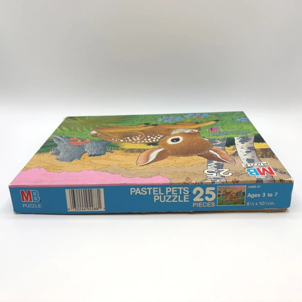 Vintage Milton Bradley Pastel Pets Fawn‎ Puzzle 25 Pieces 4288-21 Deer 1980s